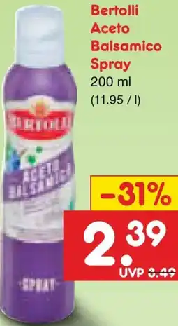 Netto Marken-Discount Bertolli Aceto Balsamico Spray Angebot