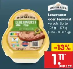 Netto Marken-Discount Leberwurst oder Teewurst Angebot