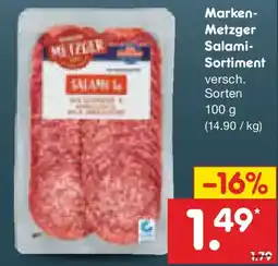 Netto Marken-Discount Marken Metzger Salami Sortiment Angebot