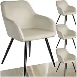 Netto Marken-Discount tectake Esszimmerstuhl, gepolstert, in Samtoptik, schwarze Stahlbeine, 58 x 62 x 82 cm Angebot