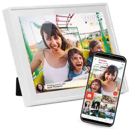 Netto Marken-Discount Denver PFF-1021 Digitaler WiFi-Bilderrahmen, 10.1 Touchscreen, weiß Angebot
