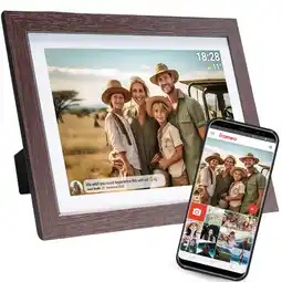 Netto Marken-Discount Denver PFF-1042 WLAN-Bilderrahmen 10.1 Touchscreen, Holz, dunkelbraun Angebot