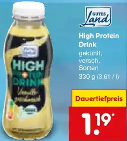 Netto Marken-Discount GUTES Land High Protein Drink Angebot