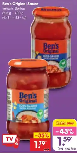 Netto Marken-Discount Ben's Original Sauce Angebot