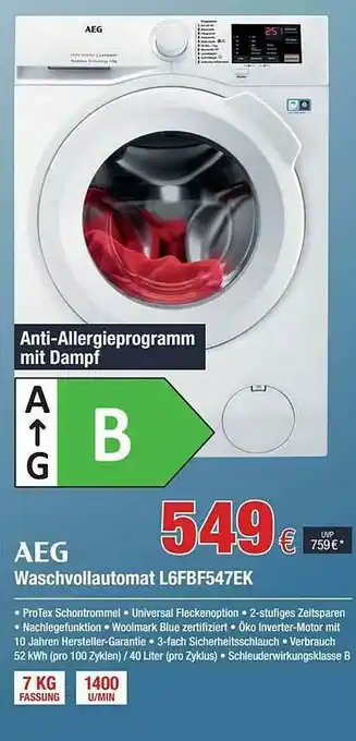 Electroplus Aeg Waschvollautomat L6fbf547ek Angebot