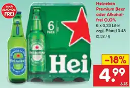 Netto Marken-Discount Heineken Premium Beer oder Alkoholfrei 0,0% Angebot