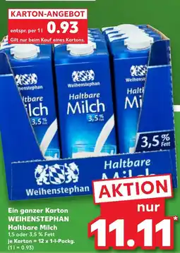 Kaufland WEIHENSTEPHAN Haltbare Milch Angebot