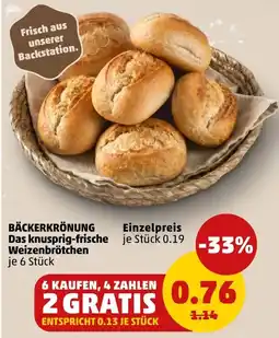PENNY BÄCKERKRÖNUNG Weizenbrötchen Angebot