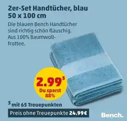 PENNY Bench Handtücher, blau Angebot