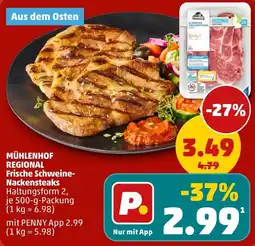 PENNY MÜHLENHOF REGIONAL Frische Schweine-Nackensteaks Angebot