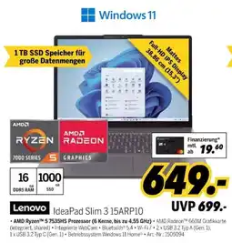 MEDIMAX Lenovo IdeaPad Slim 3 15ARP10 Angebot