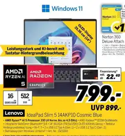 MEDIMAX Lenovo IdeaPad Slim 5 14AKP10 Cosmic Blue Angebot