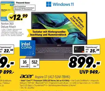 MEDIMAX acer Aspire 17 (A17-51M-78H6) Angebot