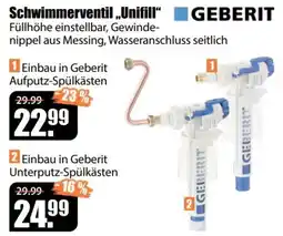 V Baumarkt Schwimmerventil „Unifill“ GEBERIT Angebot