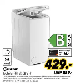 MEDIMAX Bauknecht Toplader FHTBK 6B S FF Angebot