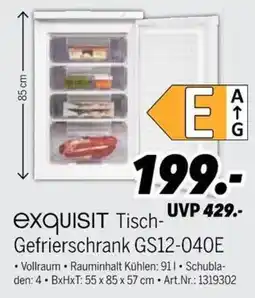 MEDIMAX exquisit Tisch-Gefrierschrank GS12-040E Angebot