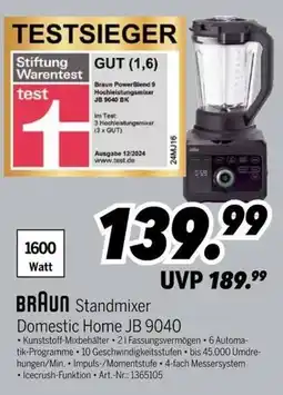 MEDIMAX BRAUN Standmixer Domestic Home JB 9040 Angebot