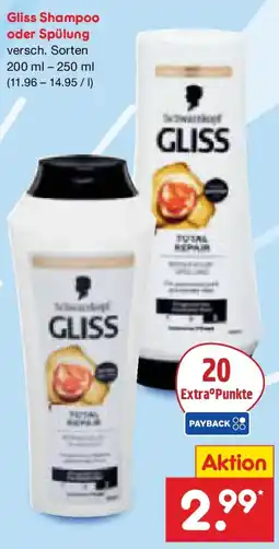 Netto Marken-Discount Gliss Shampoo oder Spülung Angebot