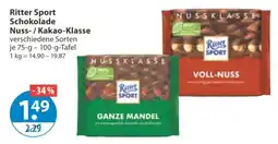 V Markt Ritter Sport Schokolade Nuss-/Kakao-Klasse Angebot