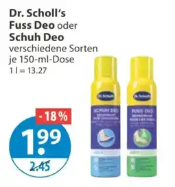 V Markt Dr. Scholl's Fuss Deo oder Schuh Deo Angebot