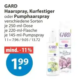 V Markt GARD Haarspray, Kurfestiger oder Pumphaarspray Angebot
