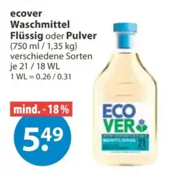 V Markt ecover Waschmittel Angebot