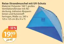 V Markt Reise-Strandmuschel mit UV-Schutz Angebot