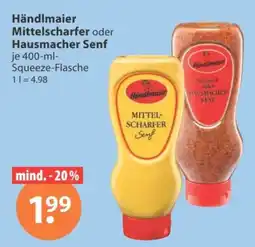 V Markt Händlmaier Mittelscharfer oder Hausmacher Senf Angebot