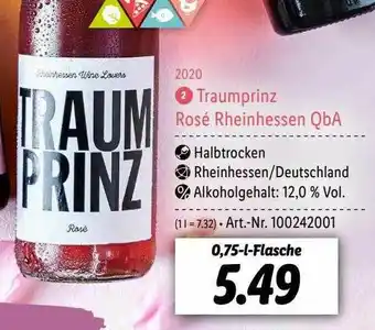 Lidl Traumprinz Rosé Rheinhessen Qba Angebot