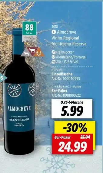 Lidl Almocreve Vinho Regional Alentejano Reserva Angebot