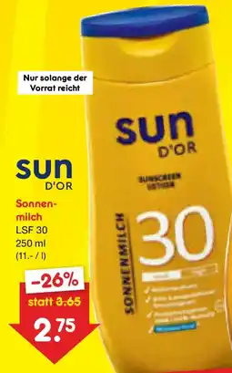 Netto Marken-Discount sun D'OR Sonnenmilch Angebot