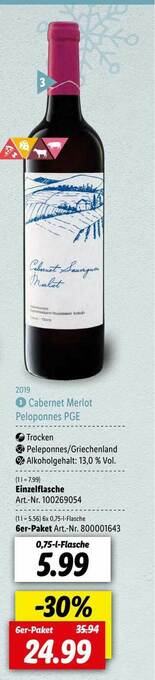 Lidl Cabernet Merlot Peloponnes Pge Angebot