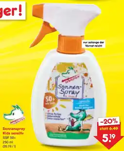Netto Marken-Discount Sonnenspray Kids sensitiv SSF 50+ Angebot