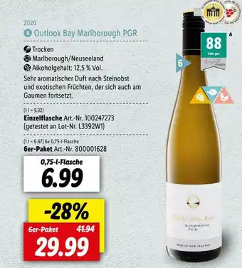 Lidl Outlook Bay Marlborough Pgr 2020 Angebot