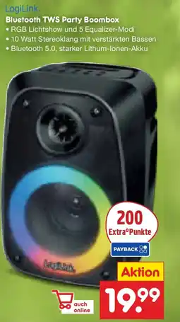 Netto Marken-Discount LogiLink. Bluetooth TWS Party Boombox Angebot
