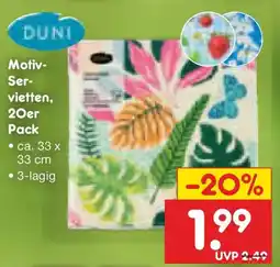 Netto Marken-Discount DUNI Motiv- Servietten, 20er Pack Angebot