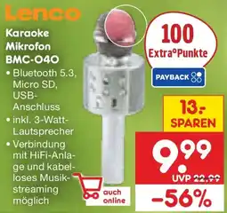 Netto Marken-Discount Lenco Karaoke Mikrofon BMC-040 Angebot