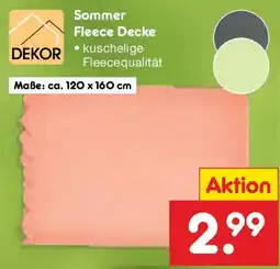 Netto Marken-Discount DEKOR Sommer Fleece Decke Angebot