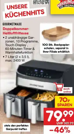 Netto Marken-Discount GOURMETMAXX Doppelkammer- Heißluftfritteuse Angebot