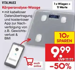 Netto Marken-Discount VITALMAXX Körperanalyse-Waage Angebot