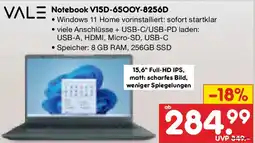 Netto Marken-Discount VALE Notebook V15D-6500Y-8256D Angebot