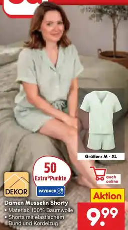 Netto Marken-Discount DEKOR Damen Musselin Shorty Angebot