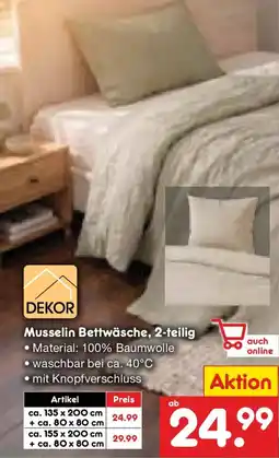 Netto Marken-Discount DEKOR Musselin Bettwäsche, 2-teilig Angebot