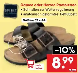 Netto Marken-Discount SPIRIT Damen oder Herren Pantoletten Angebot