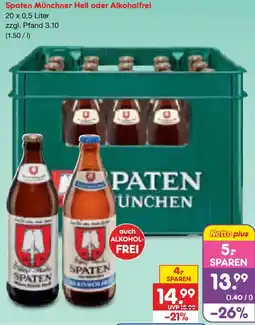Netto Marken-Discount Spaten Münchner Hell oder Alkoholfrei Angebot
