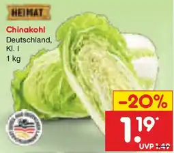 Netto Marken-Discount HEIMAT Chinakohl Angebot