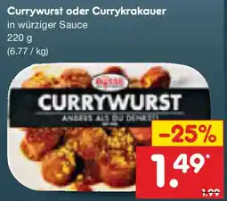 Netto Marken-Discount Currywurst oder Currykrakauer Angebot