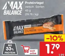 Netto Marken-Discount MAX BALANCE Proteinriegel Angebot
