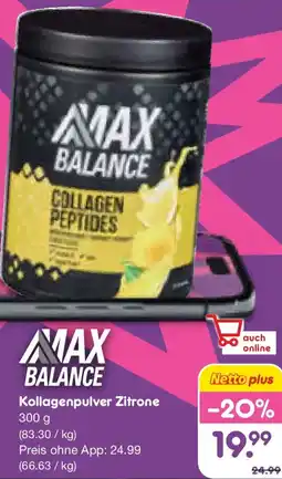 Netto Marken-Discount MAX BALANCE Kollagenpulver Zitrone Angebot