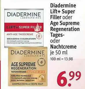 Rossmann Diadermine Lift+super Filler Oder Age Supreme Regeneration Tages Oder Nachtcreme Angebot